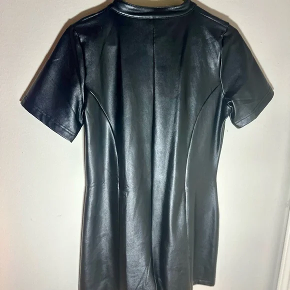 Blackmilk Black Faux Leather Jumpsuit - Picture 2 of 5